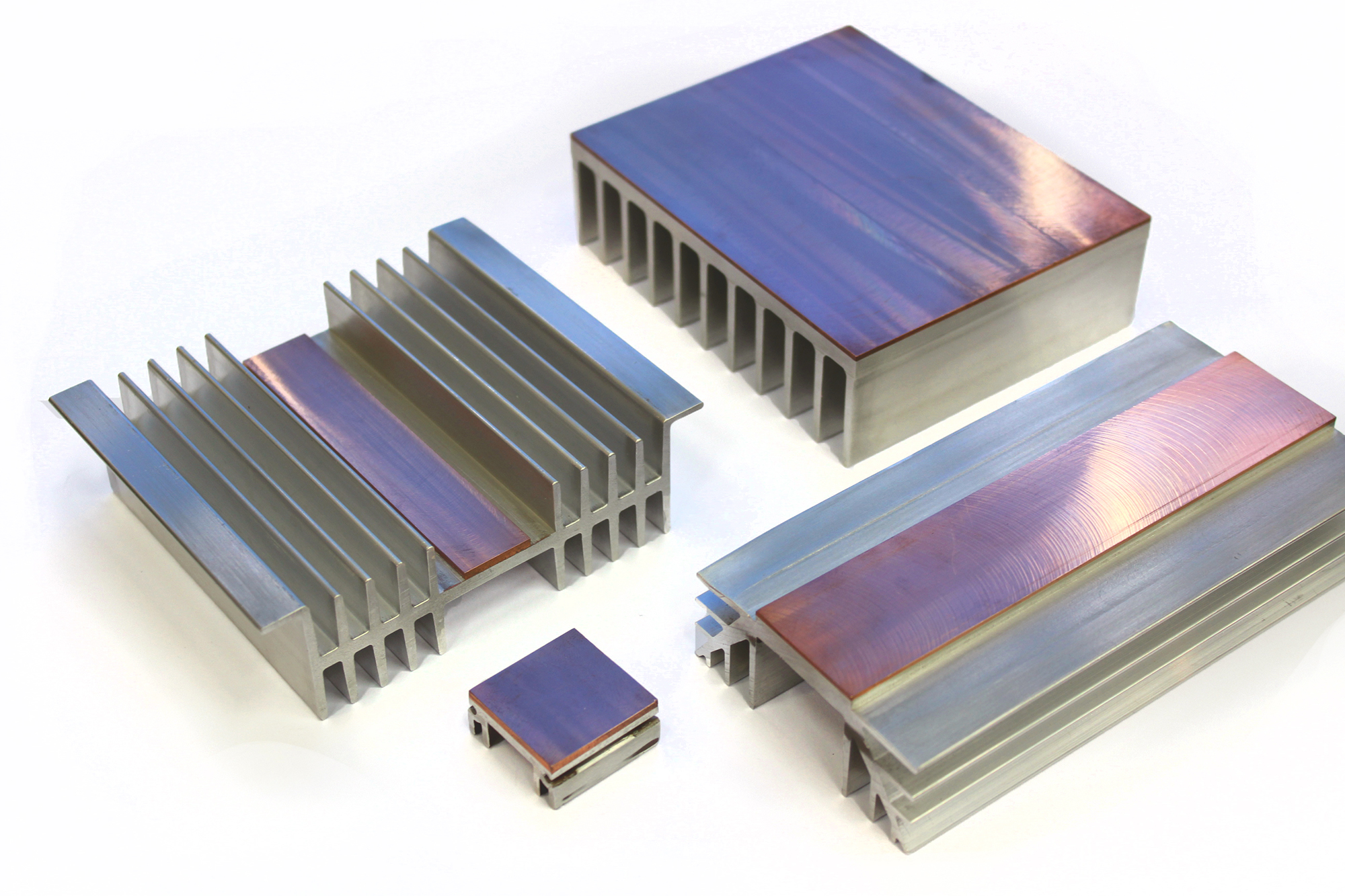 Different kinds of cold sprayed ihybrid heatsinks